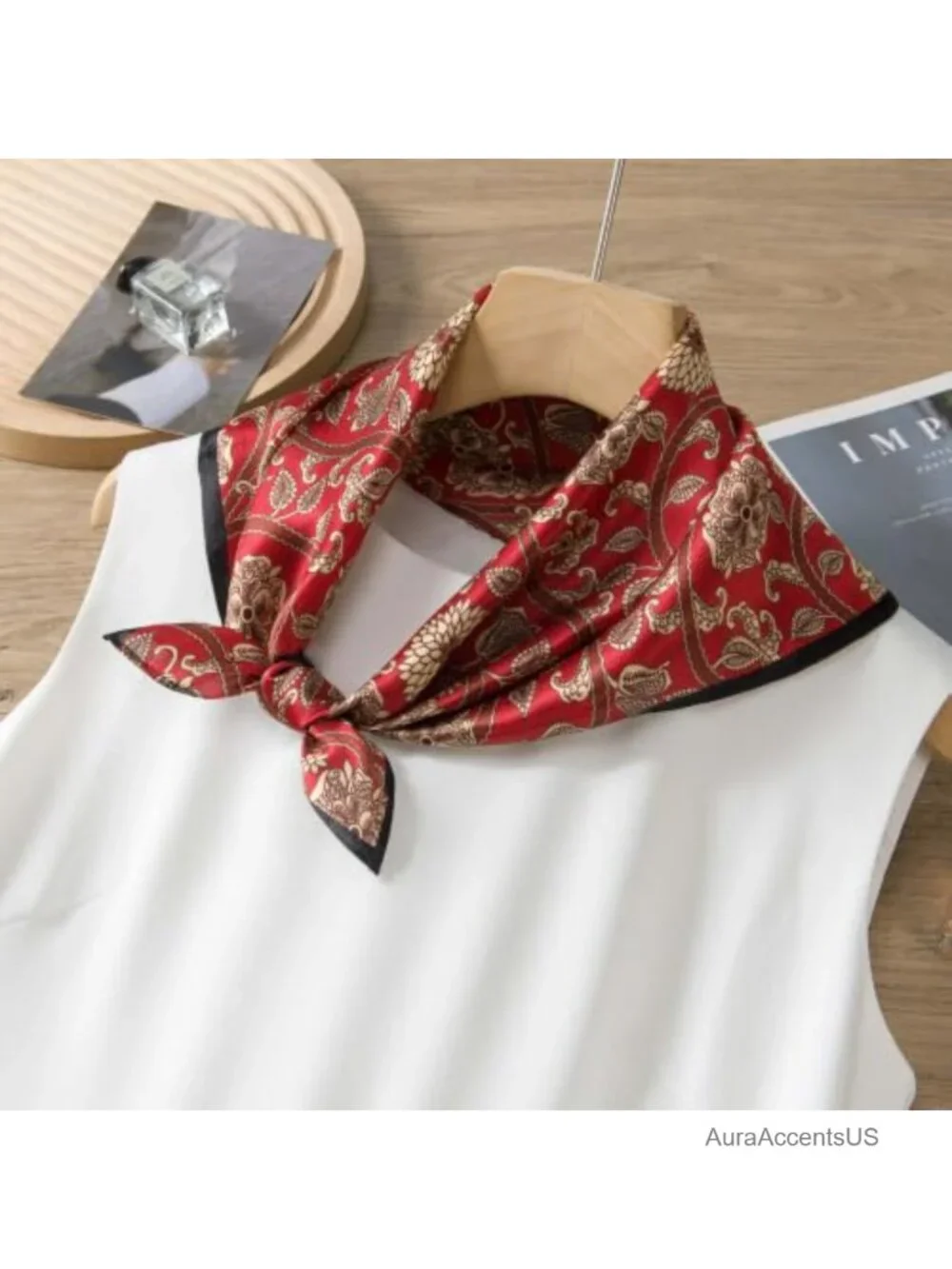 100% Mulberry Silk Square Scarf - Lightweight Neck Scarf Headscarf